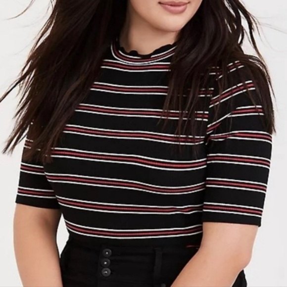Torrid Striped Henley Top Size 2X - Picture 2 of 10